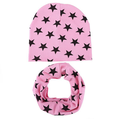 

2pcs Baby Scarf Cap Set Autumn Winter Girl Boy Star Kids Beanie Hat Scarves