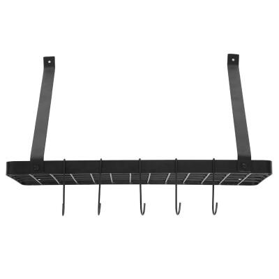 

Greensen Black Metal Hanging Pan Pot Rack Wall Mounted with 10 Hook Holders Kitchen Storage Organizer