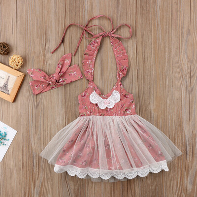 

Kids Baby Girl Dress Lace Floral Tulle Dress Party Dress Flower Sundress Clothes