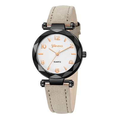 

Hot Sale Women Watches Roman Numerals Dial Ladies Quartz Wristwatch Irregular Casual Leather Strap Fashion Geneva Clock Female 5
