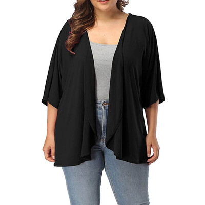 

Roseonmyhand Womens Plus Size Summer Casual Open Front Half Sleeve Lightweight Cardigan