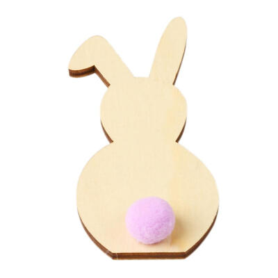 

DIY Wooden Easter Rabbit with Pompon Cutout Craft Home Decor Ornaments