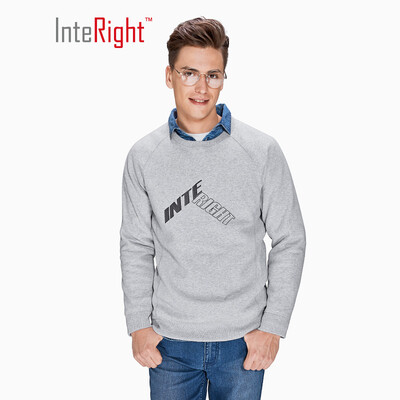

INTERIGHT round neck&velvet printed sweater linen gray