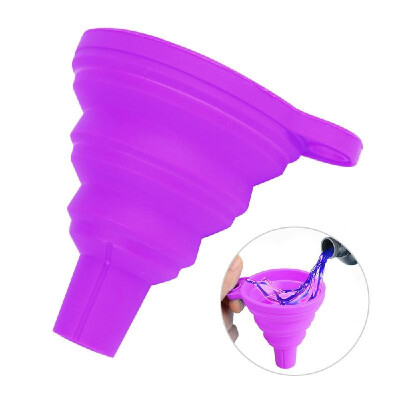 

Collapsible Small Funnel Silicone Foldable Funnels for Pouring Resin Back Into Bottle 3D Printer Accessories Parts Purple