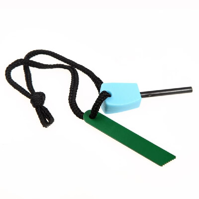 

Flint Tooth Scraper Ferrocerium Stone Fire Starter Lighter Survival Tool Kit Blue