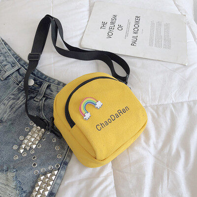 

Fashion cute casual Messenger bag female 2019 new simple wild shoulder bag personality letter canvas bag