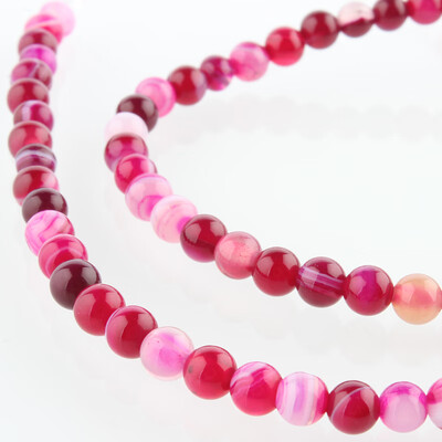 

Natural Gemstone Agate Round Bead Strands Dyed DeepPink 4mm Hole 1mm about 92pcsstrand 1496