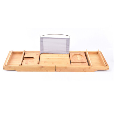 

Bathtub Caddy Tray Bamboo Spa Bathtub Caddy Organizer Serving Tray Book Wine Holder Nonslip Bottom Extendable Sides