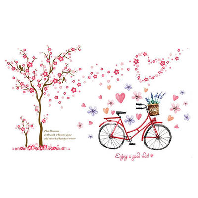 

2pcs Rural Bike PVC Self-adhesive Waterproof Removable Wall Stickers Decals