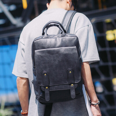 

Mens shoulder bags Korean version of leisure sports travel couples computer bags fashion simple school students leather bag tide