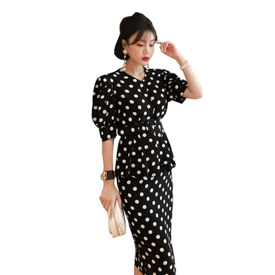

kunxuan Womens Polka Dot Print Skirt Set 100 Polyester -XL 14772