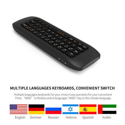 

KB-91S 24GHz Keyboard Fly Mouse Rechargeable Remote Control Keyboard for Android TV BOX PC Tablet - Black