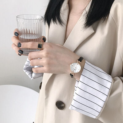 

Small dial watch female ins wind mini small retro art thin belt simple Korean high school students