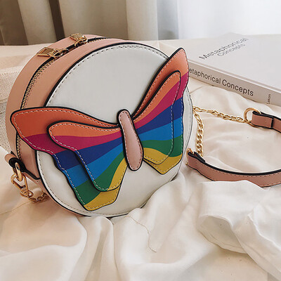

Tailored Women New Fashion Butterfly Hit Color Chain Bag Messenger Shoulder Bag
