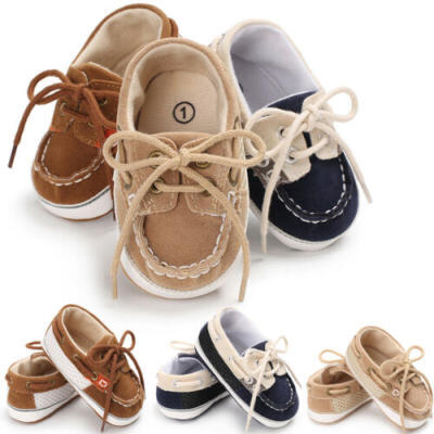 

Newborn Girl Boys Soft Sole Crib Shoes Toddler Sneakers Leather Shoes 0-18M NEW