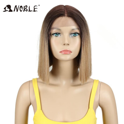 

Noble Hair Lace Wig 10 Inch 1B Color Short Straight Wigs For Black Women Synthetic Wigs Hair Lace Front ombre blonde Wig