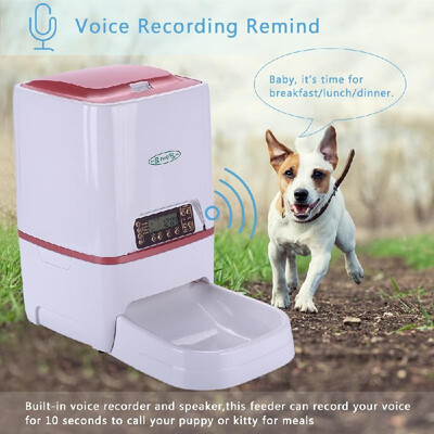 

Automatic Pet Feeder Food Dispenser with Voice Record Remind Timer Programmable Portion Control Distribution Alarm for Small Mediu