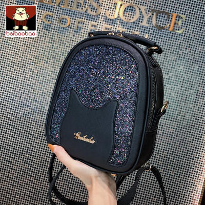 

On the new bag womens bag 2019 new fashion Korean version of the fashion double shoulder bag sequins 100 lap shoulder oblique sat