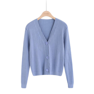 

EFINNY Fashion Button Knit Cardigan Sexy Retro V-neck Short Sweater Women Cardigan