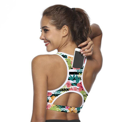 

〖Follure〗Women One Piece Sport Bra Breathable Fittness Colorful Yoga Bra with Pocket
