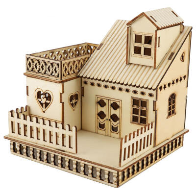 

Greensen DIY Mininature House Craftsmanship Model Cute Dollhouse with Light Home Desktop Decor