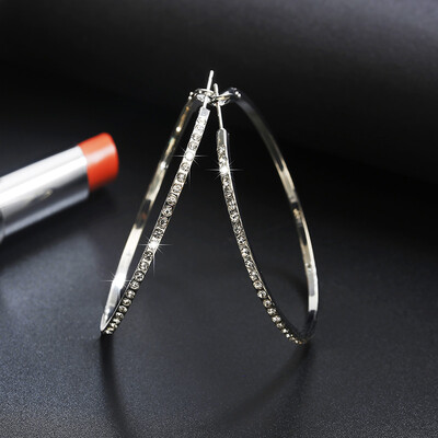 

Hot Party Earrings Women Fashion Trendy Big Round Hoop Earrings Circle Elegant Simple Pierced SilveryGoldenRose Gold 3 Colors