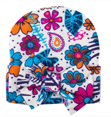 

Newest Pudcoco Newborn Baby Infant Girls Floral Bow Toddler Comfy Bowknot Multi Colors Warm Beanie Hats