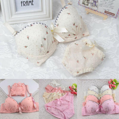 

Women Underwire Bra Set Lace Push-up Bra Knicker Underwear Lingerie 32-36B