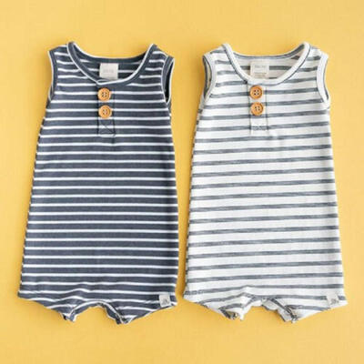 

Newborn Infant Baby Boy Girl Striped Clothes Sleeveless Rompers Summer Outfit