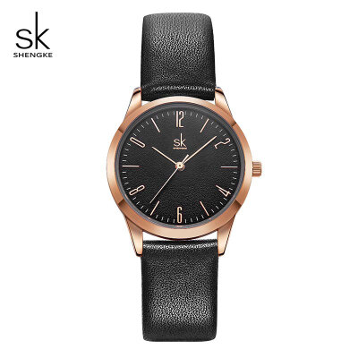 

Shengke Leather Lovers Watches SK Fashion Couple Watches Women Men Luxury Quartz Female Male Wristwatch Relogio Feminino 2019