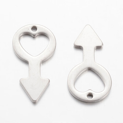 

304 Stainless Steel Pendants Male Gender SignMars Stainless Steel Color 30x15x15mm Hole 2mm