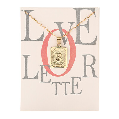 

Card Fashion Brand Series 26 English Letters Alphabet Pendant Necklace For Women Men Jewelry Wholesale