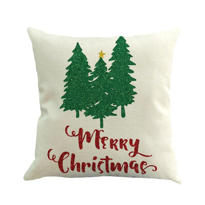 

Christmas Festival Cushion Cover Santa Snowman Printing Pillowcase Sofa Bed Home Decorative Pillow Cover Throw Cushion Cover