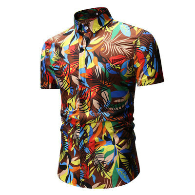 

SUNSIOM Hawaiian Shirt Mens Allover Ocean Scenic Camp Party Aloha Holiday Beach Vacation