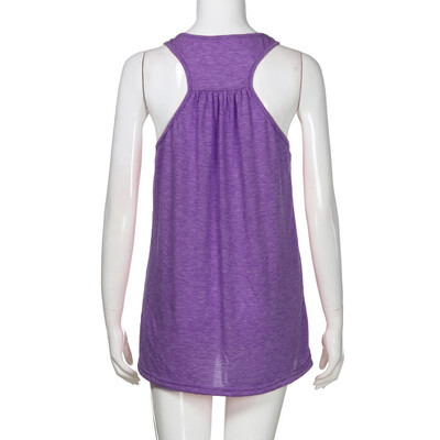 

Nomeni Women Sleeveless Sport Yoga Solid Flowy Cotton Racerback Tank Blouse Top BKL