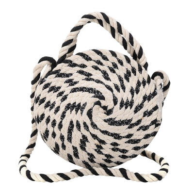 

Round Thick Cotton Rope Woven Bags Women Beach Messenger Shoulder Handbags