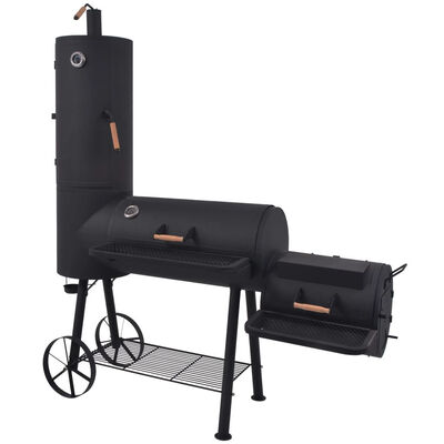 

BBQ Charcoal Smoker with Bottom Shelf Black Heavy