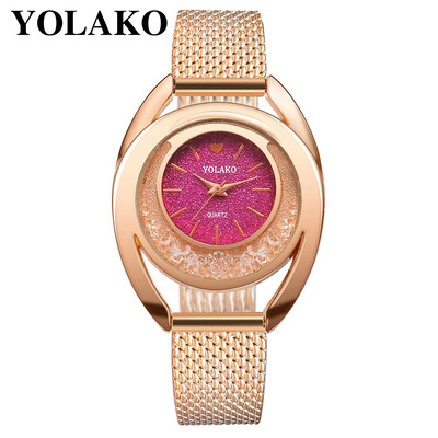 

YOLAKO Brand Watch Personality Fashion Ladies Watch Silicone Strap Round Dial Quartz Female Watch Relogio Feminino