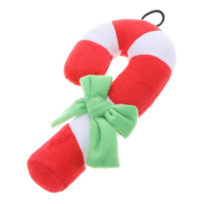 

Pet Toy Christmas Crutch Shape Plush Sound Squeaker Chew Bite Puppy Cat Toy