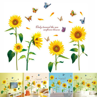 

Waterproof Sunflower Wall Sticker Home Bedroom Background Decoration 6090cm