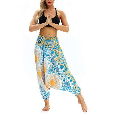 

Boho Women Loose Baggy Gym Yoga Pants Ladies Floral Print Lantern Long Trousers