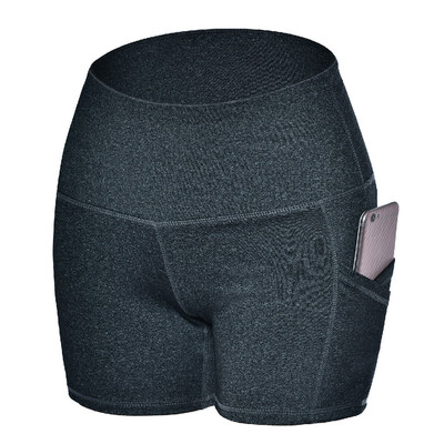 

Tailored Women High Waist Yoga Pants Side Cell Phone Pockets Sports Shorts Leggings Pants