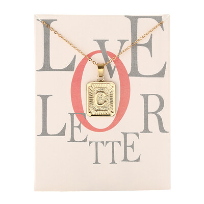 

Card Fashion Brand Series 26 English Letters Alphabet Pendant Necklace For Women Men Jewelry Wholesale
