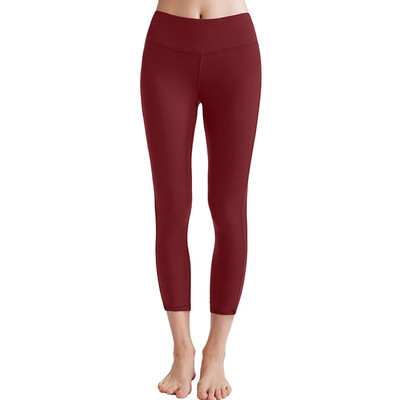 

Tailored Women Yoga Capris Solid Power Flex Running Workout Leggings Calf-Length Pants