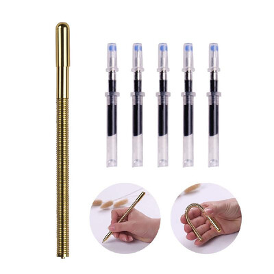 

Telescopic Spring Pen Stretchable Bendable Ballpoint Pens Gel Pens Writing Supplies Including Extra Pen Refills Creative Gift