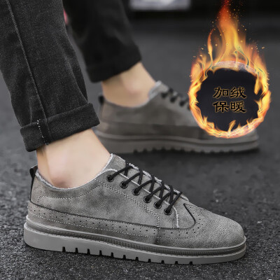 

Summer new mens shoes Korean version of the trend of casual shoes mens warm plus velvet shoes England versatile shoes tide shoes