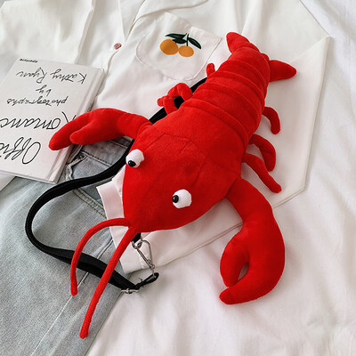 

Mini plush small bag female new fashion wild cute crayfish chest bag single back Messenger bag