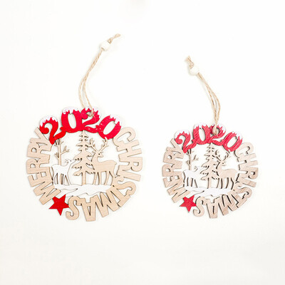 

2Pcs Christmas Wood Ornament Pendant Set Xmas Tree Hanging Decoration Gifts DIY