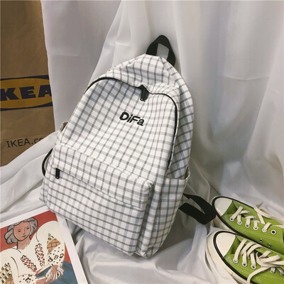 

Ins schoolbag female Korean version of senior high school students with a sense of antiquity simple Baitao campus Plaid backpack s
