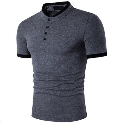 

Mens Slim Fit O Neck Short Sleeve Muscle Tee T-shirt Casual Tops Henley Shirts